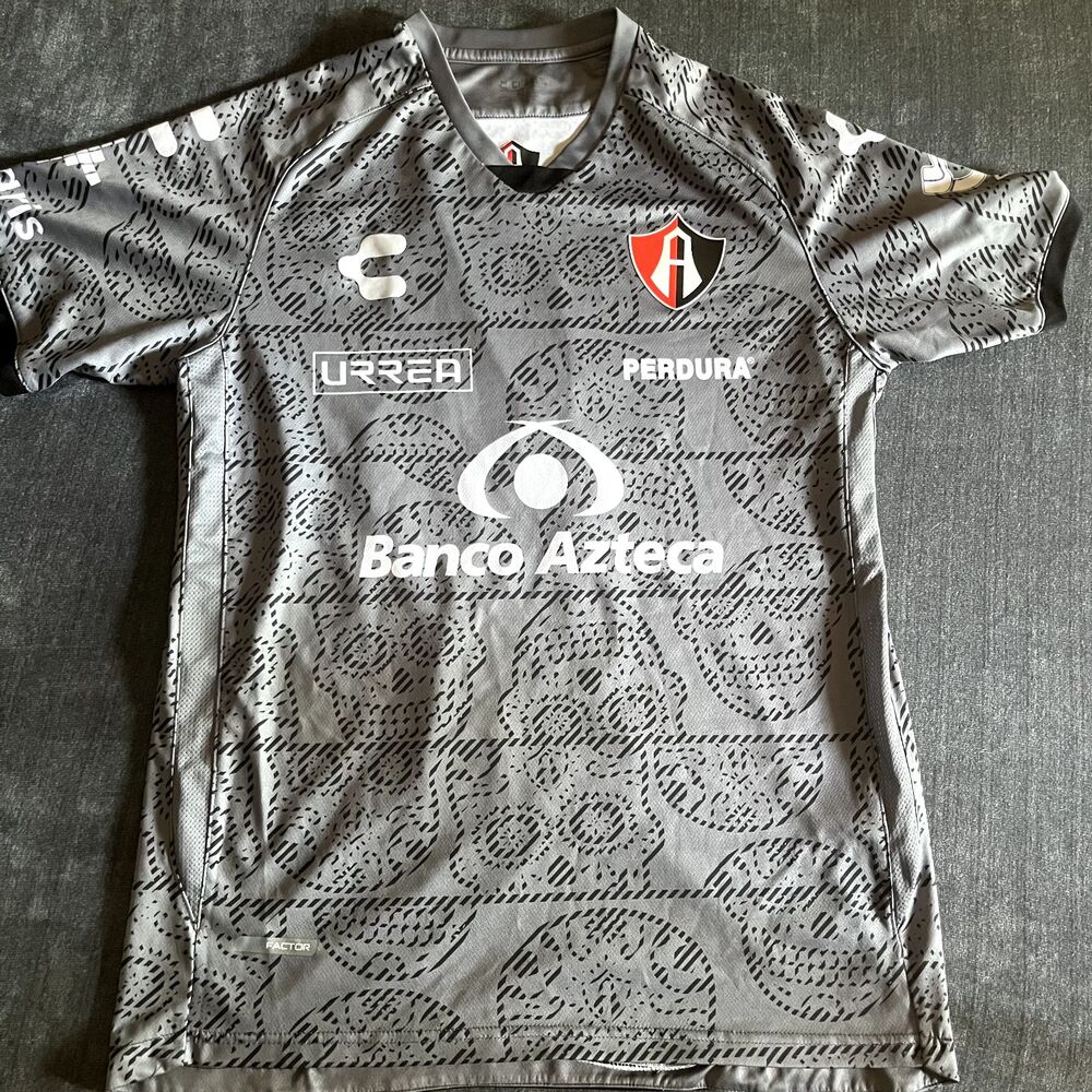 Charly Atlas Dia de Muertos Soccer  Jersey Gray Size Large
